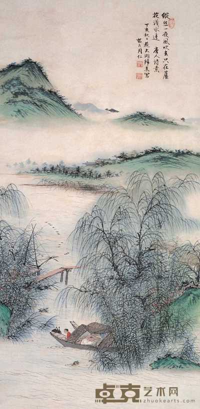 周怀民 1947年作 唐人诗意图 立轴 102×50cm